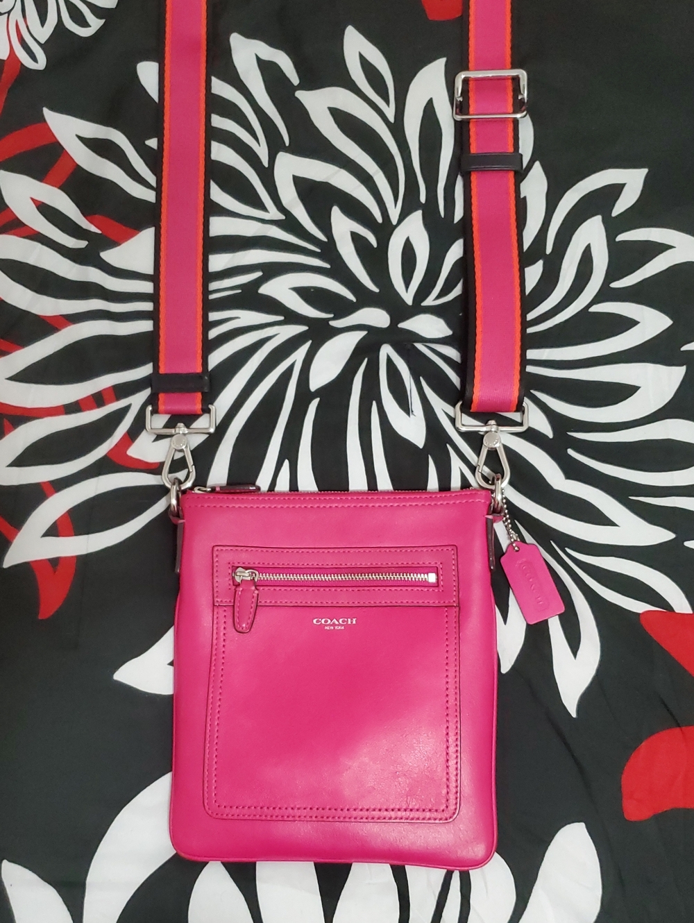 Coach Pink Leather Swing Crossbody Bag